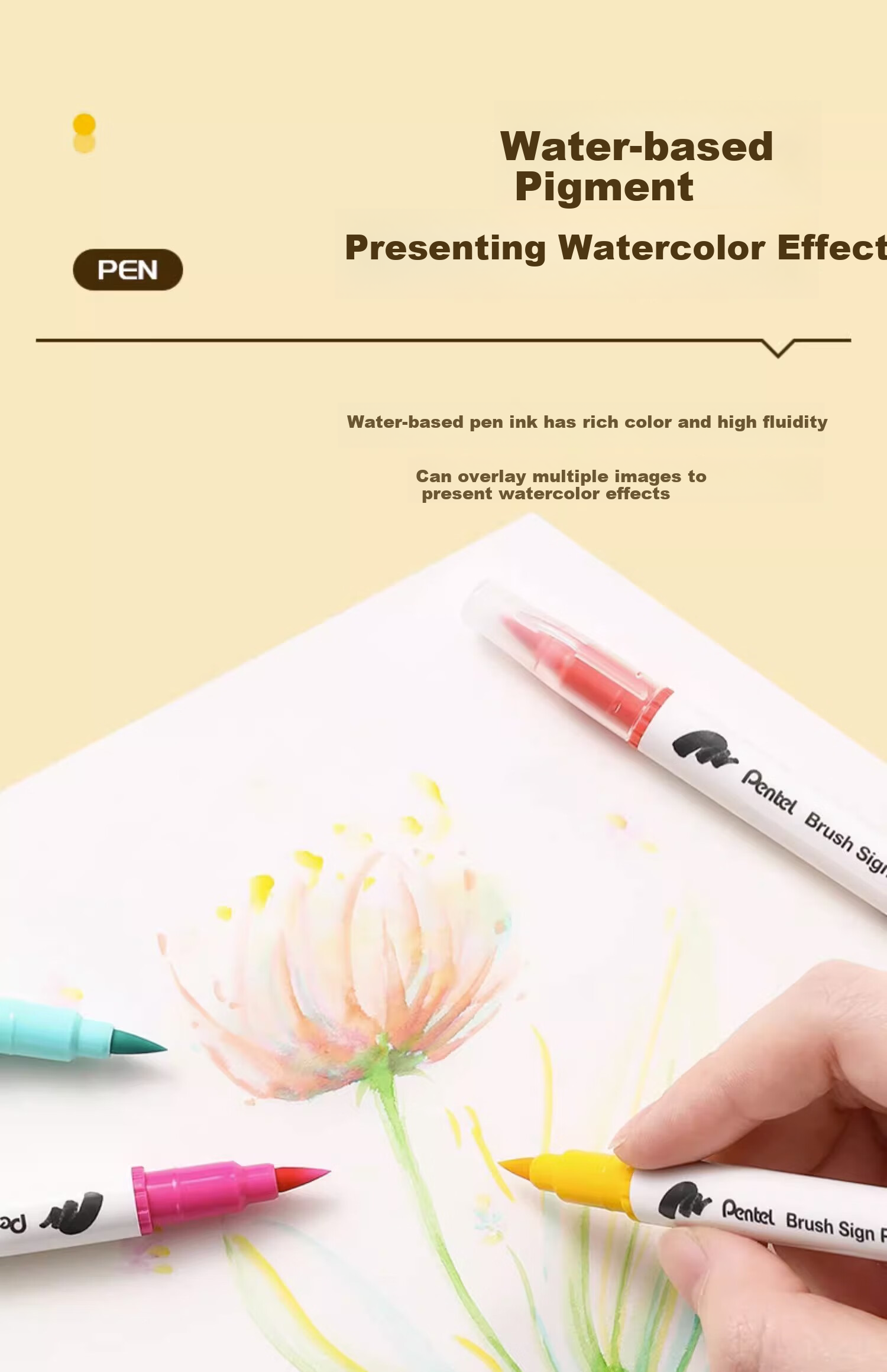 Pentel Dual-Tip Soft Drawing Pen, Student Marker, Calligraphy Pen, Sketching Pen, Handwriting Practice Pen, Art Supplies for Manga And Watercolor, SESW30C-T127E Brown Watercolor Pe 5
