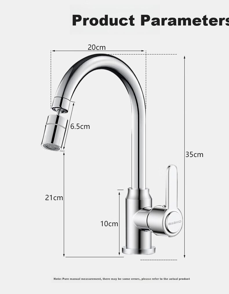 Bangke Kitchen Faucet with Hot And Cold Water, Double Temperature Sink Tap for Washing Dishes And Vegetables, Anti-Splash Washbasin Faucet B-LT001 3