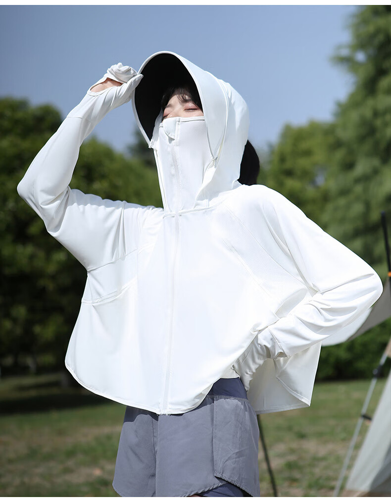 Langsha Women's Summer 2026 New Black Coated Brim UV Protection UPF50+ Ice Silk Outdoor Sun Protection Jacket 10