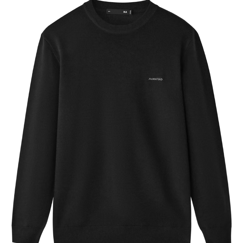 HLAHLA Men's Knitted Sweater Light Business Classic Series Crew Neck Winter Pullover