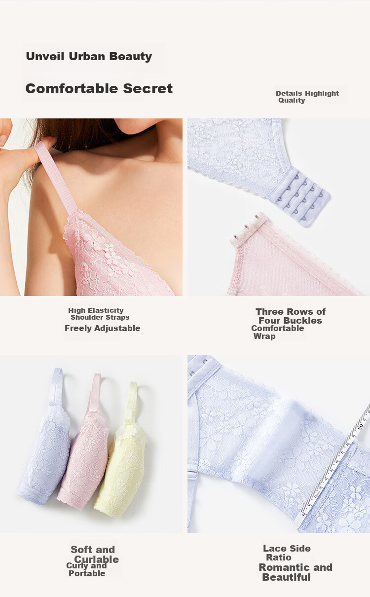 Dushiliren 26 New Women's Bra Set, Side Push-Up, Gathered, Breathable, Sexy Lace Brassiere And Panties Gift 2B353I 8
