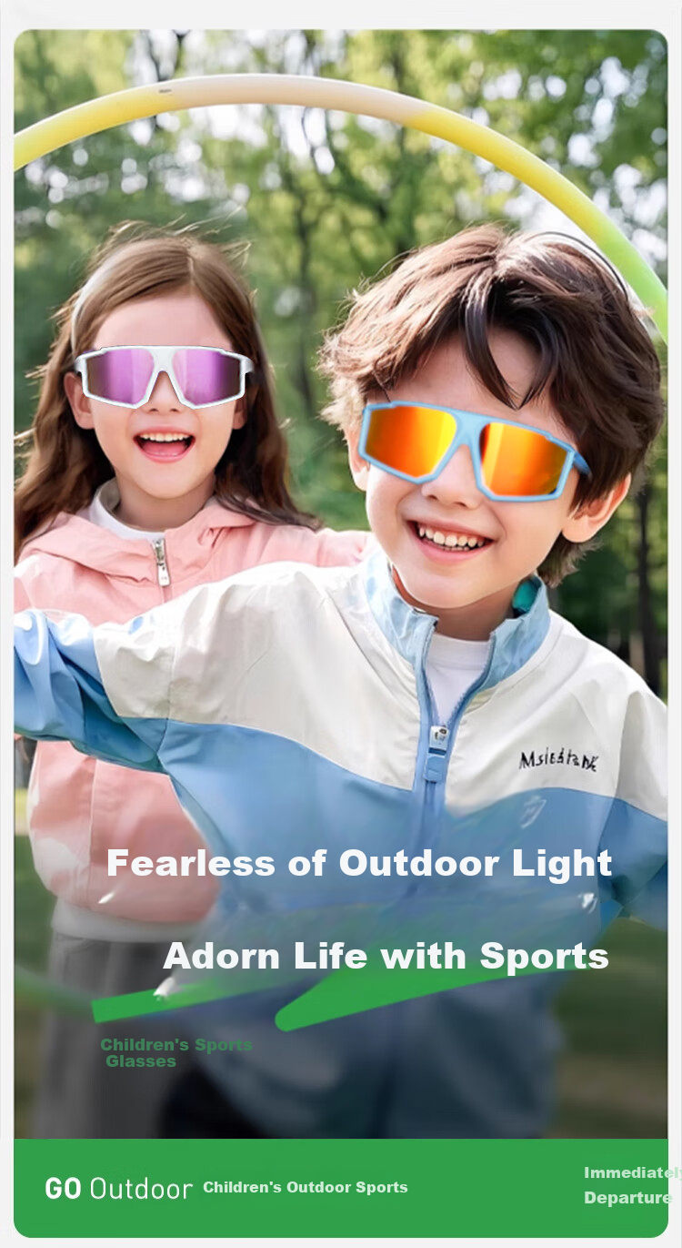 Angelamiao Children's Cycling Sunglasses for Boys And Girls, UV Protection Sunglasses for Sports, Running, Hiking, Protective Eyewear for School 1