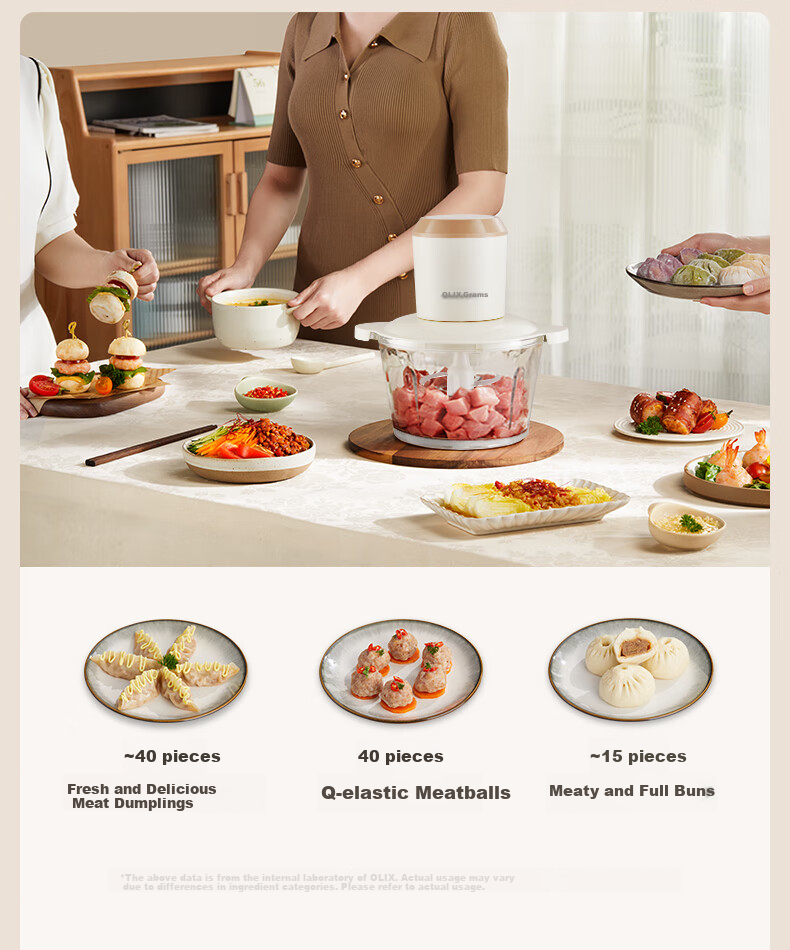 AUX Meat Grinder for Home Use, Mincer, Electric Multi-Functional Food Mixer, Meat Chopper, Dumpling Filling And Garlic Paste Maker, Meat Mixer JR116 5