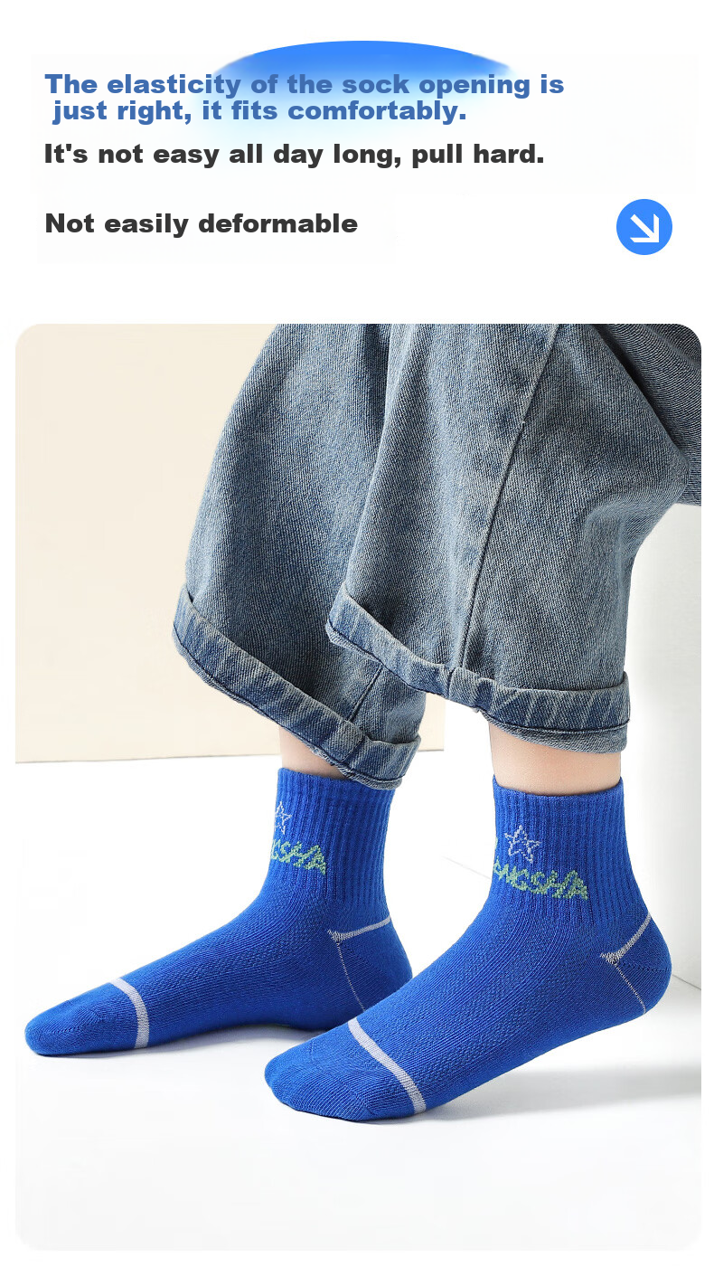 LangSha Children's Socks for Boys, Spring And Summer Mesh Thin Sports Socks, Comfortable Breathable Mid to Big Kids Student Boys Short Socks, 6 Pairs 9