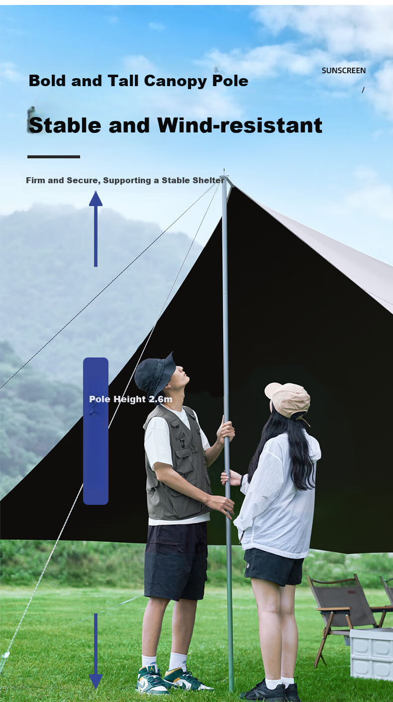 CAMEL Titanium Black Vinyl Canopy Tent, Outdoor Camping Equipment, Picnic Sunshade, Rainproof And Sun Protection Tarpaulin, 133CA6B014 9