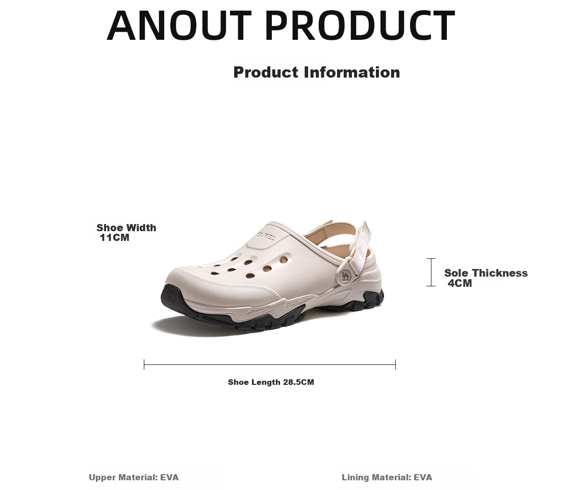 CAMEL Soft Cushioning Two-Way Thick-Soled Mountain Outdoor Sandals Breathable Men's Hole Shoes G15M776029 Black 42 32