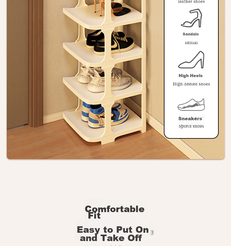 Anerya Simple Shoe Rack, Multi-Tier Storage for Entryway, Dormitory And Home Use, Space-Saving Vertical Organizer with Dividers, Shoe Cabinet, Warm White, 5 Tiers 9
