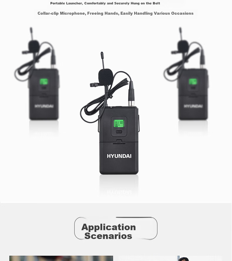 HYUNDAI One-to-Four Wireless Microphone Dual Handheld Dual Gooseneck UHF High-Fidelity Anti-Interference Auto Frequency Matching Anti-Howling Conference Room Podium Speech Training Broadcasting 13