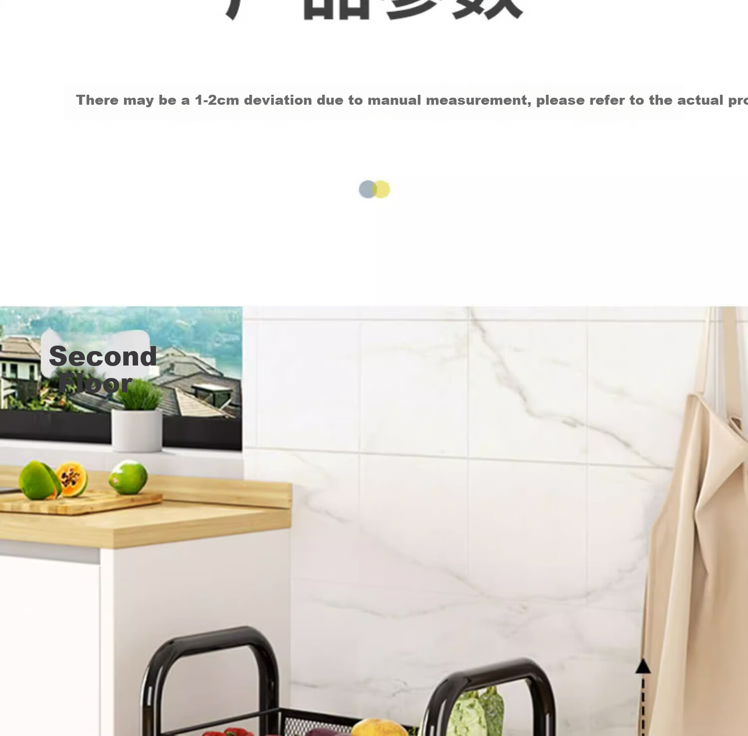 Jiuqiangu Multifunctional Kitchen Storage Rack, Floor-Standing Organizer, Mobile Storage Cart, Vegetable Shelf, Snack Rack 5694 21