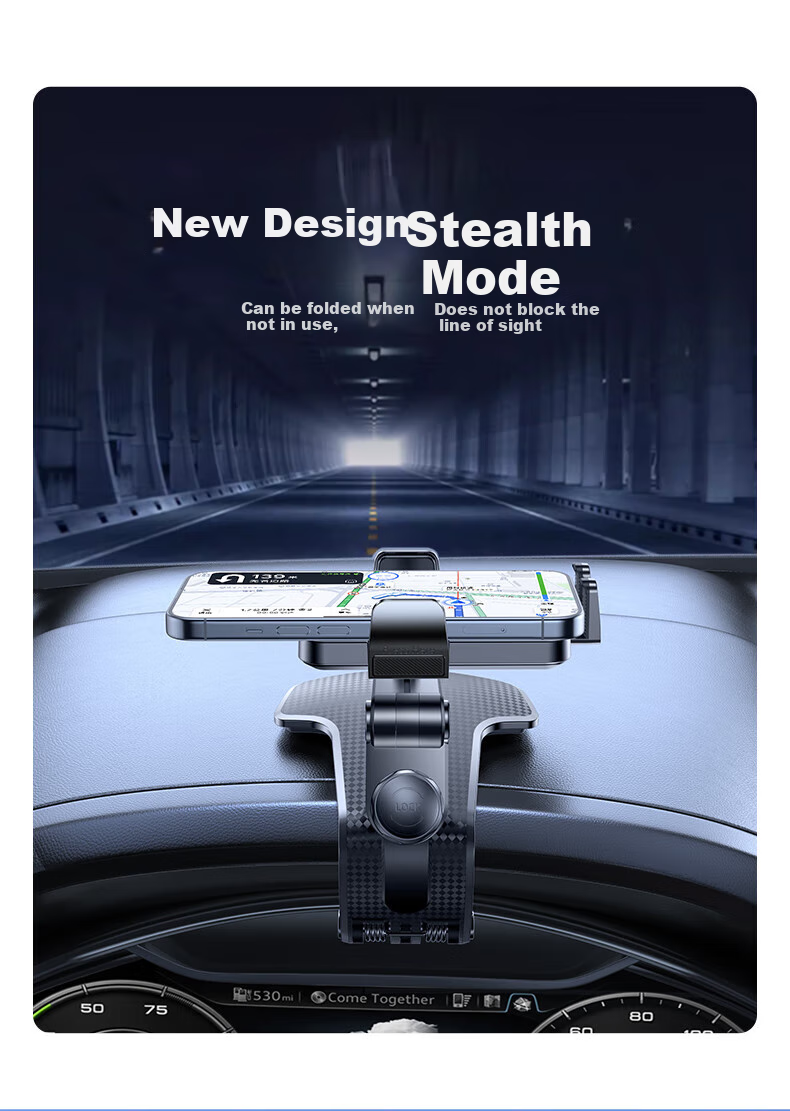 Lisen Car Phone Holder, Multifunctional Clip-On Car Phone Mount, Suitable for HUD, Center Console, And Dashboard 14