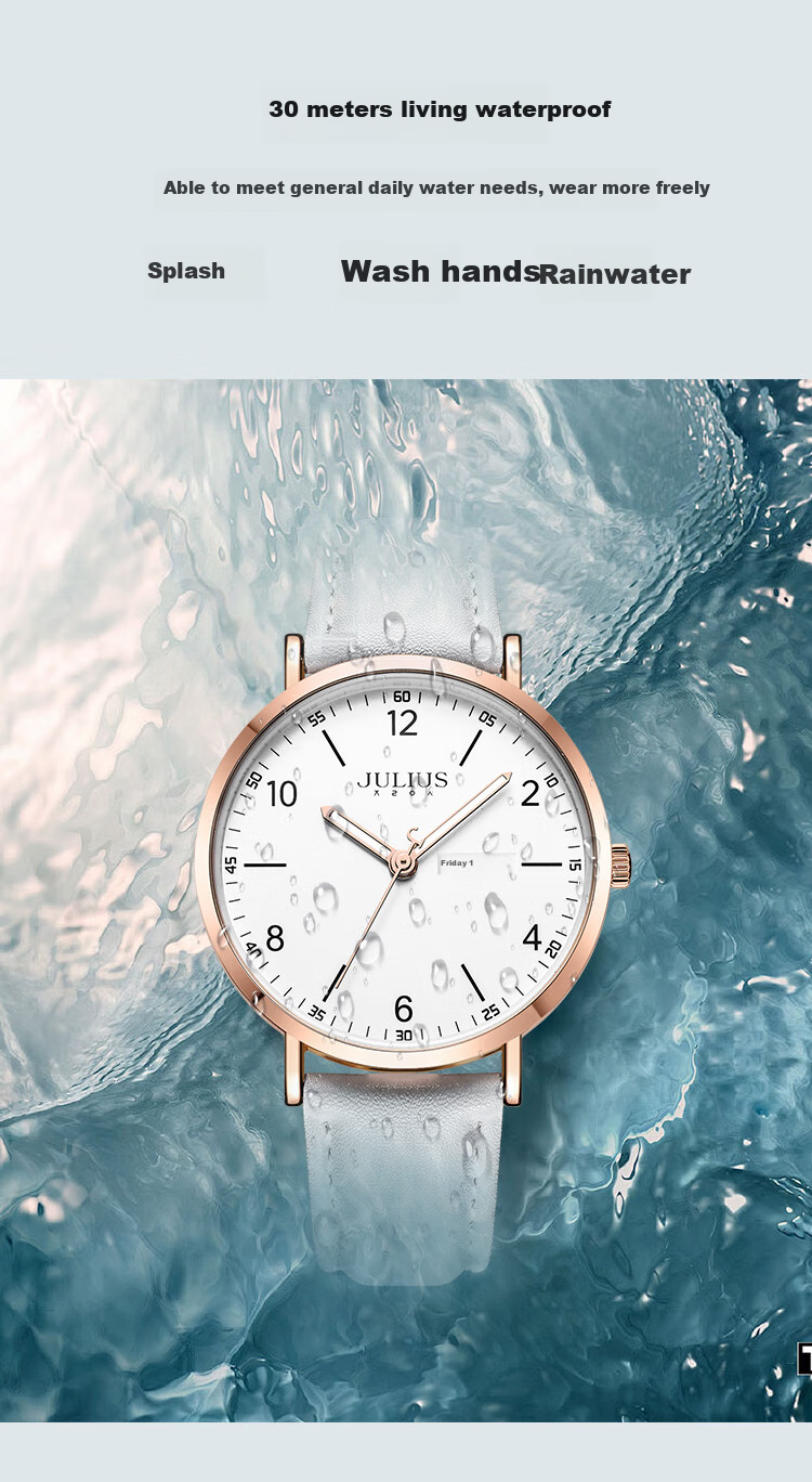 Julius Watch for Men, New Style, Suitable for Middle And High School Students, Exam Calendar, Quartz Men's Watch, White, JA-1516MB 8
