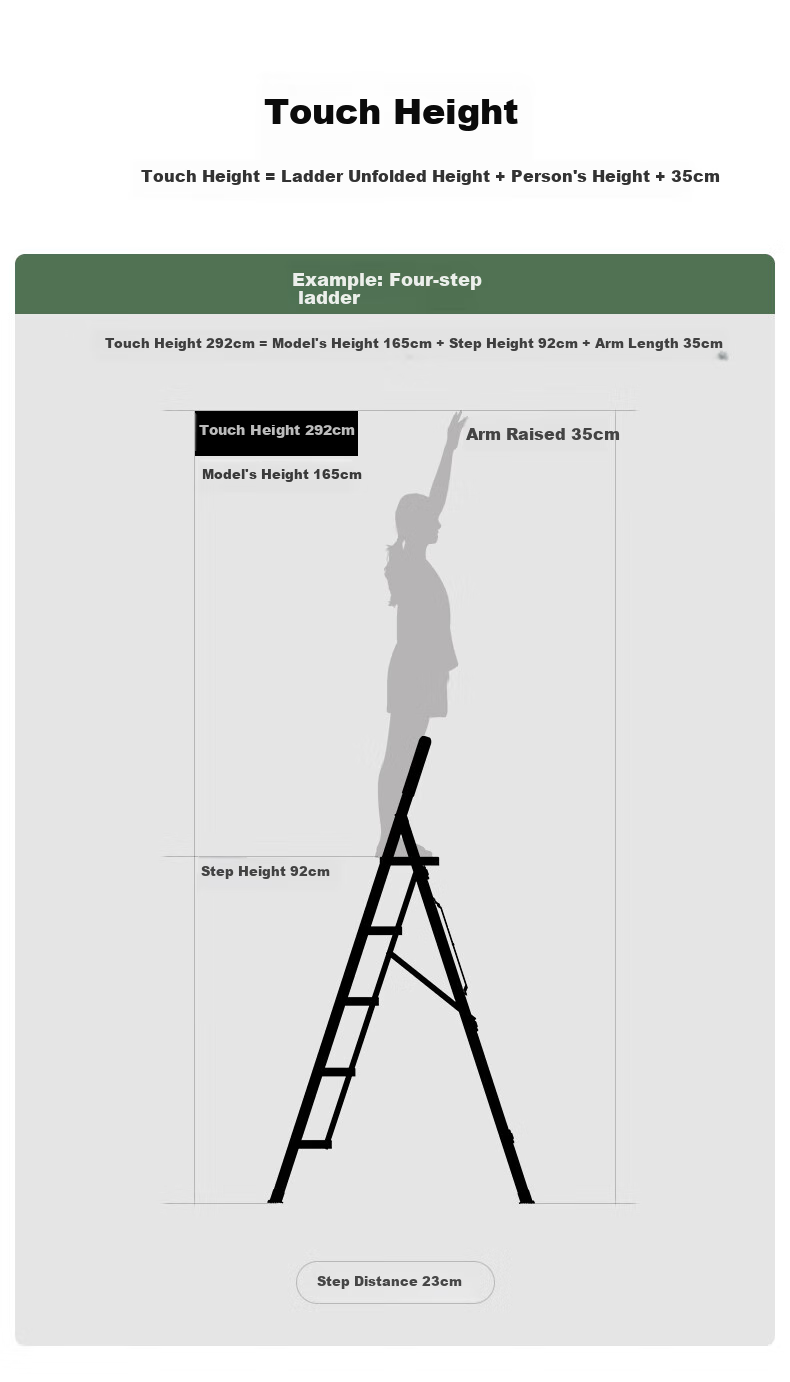 Midoli Aluminum Alloy Folding Ladder, Household A-Frame Ladder with Non-Slip Steps, Engineering Aluminum Ladder [Thickened Four-Step Ladder] 21