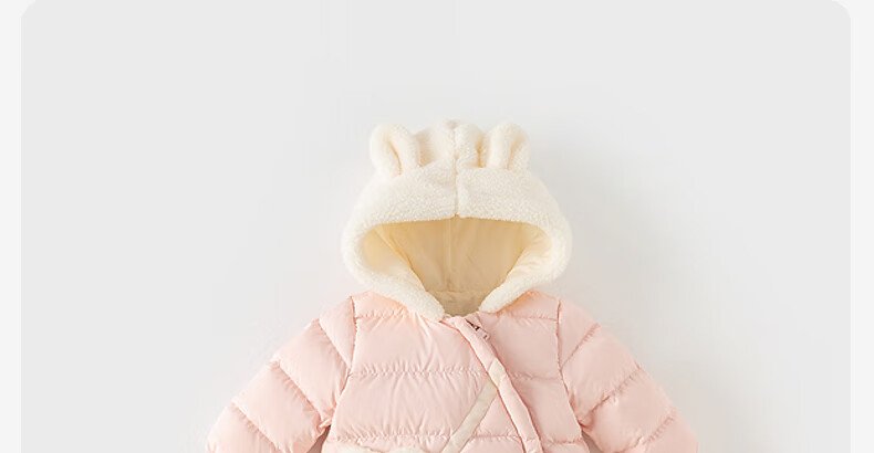 DAVE & BELLA Newborn Down Cotton-Padded Winter Romper Baby Girl Outwear Bodysuit 5