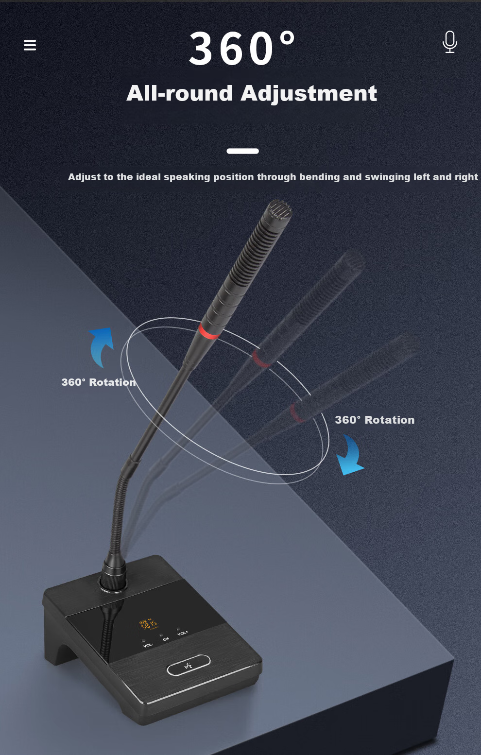 Depusheng Professional One-To Wireless Conference Microphone, Microphone for Hosting Meetings, Performances, Broadcasting, Live Streaming, Stage Speeches, Engineering Model with Stable Gooseneck And Anti-Howling DF206 7