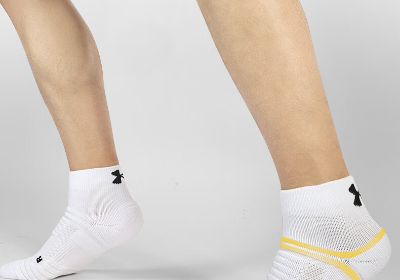 Under Armour Socks [3 Pairs] Running Basketball Badminton Marathon Low-Cut Non-Slip Cotton Socks Black L 7