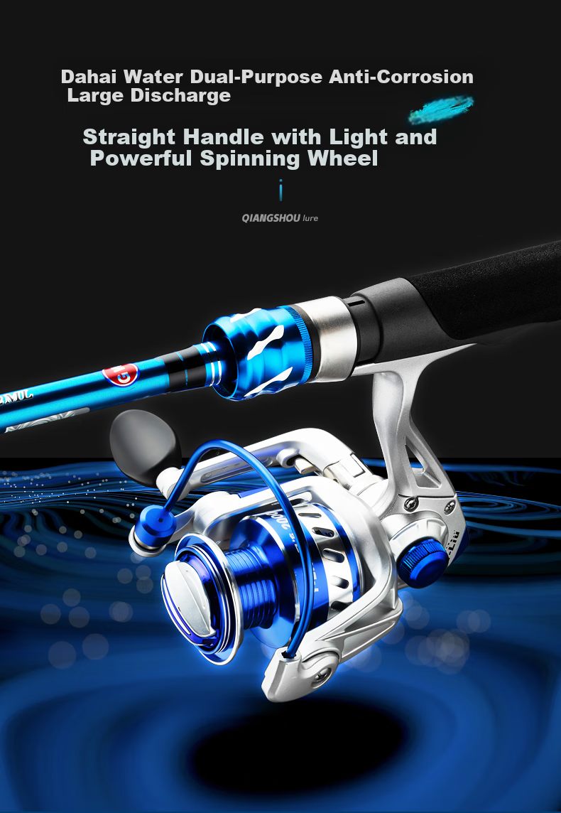GW Fishing Rod, 1.98 Meters Straight Handle, Strong Hand ML Action, Lure Rod Set, Baitiao, Bass Lure Rod, Fishing Pole, Fishing Tackle 5