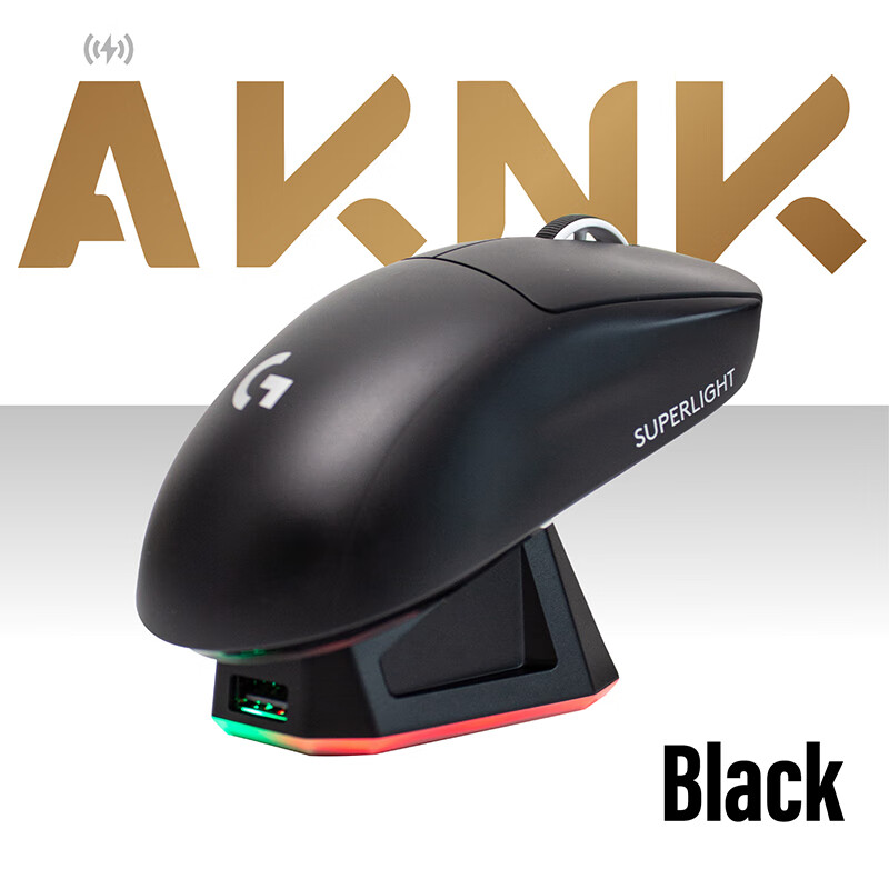 Зарядная док-станция AKNK для Logitech GPW 2-го/3-го/4-го поколения, G502, G903, с магнитным USB-портом и RGB-подсветкой, черная