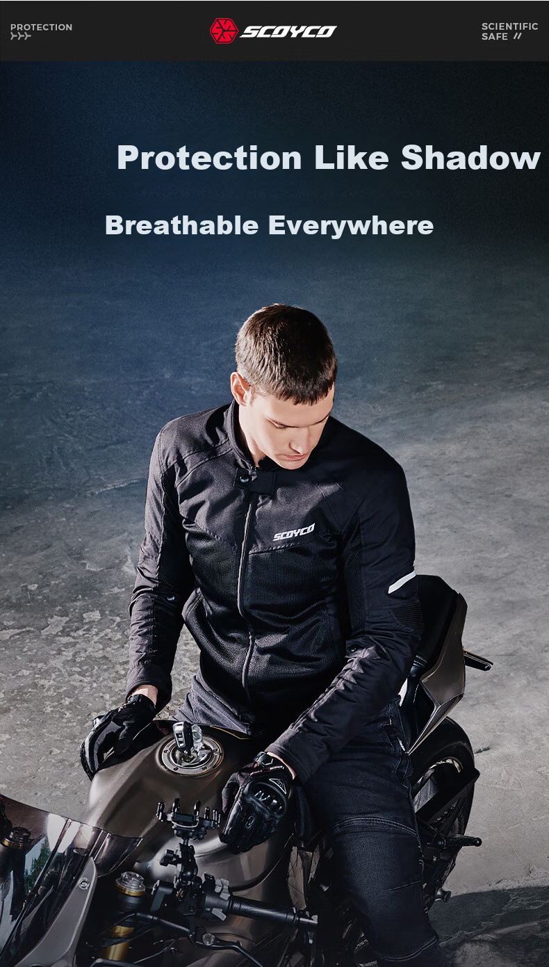 SCOYCO Motorcycle Summer Riding Suit, CE Protective Anti-Fall Motorcycle Jacket, Ventilated Breathable All-Season Daily Commute Motorbike Gear 1