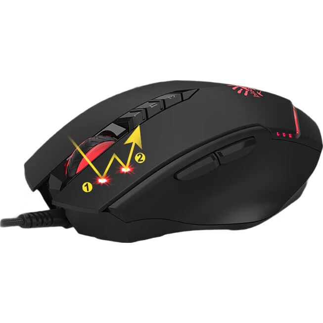 Игровая мышь A4TECH V8M Wired Gaming Mouse, проводная, оптическая, 3200 DPI, USB, черная