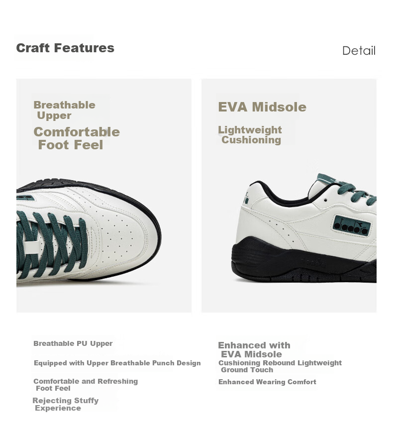 Diadora Men's And Women's Casual Shoes Action Racer, Agate White/ebony Gray/black, Size 37 17
