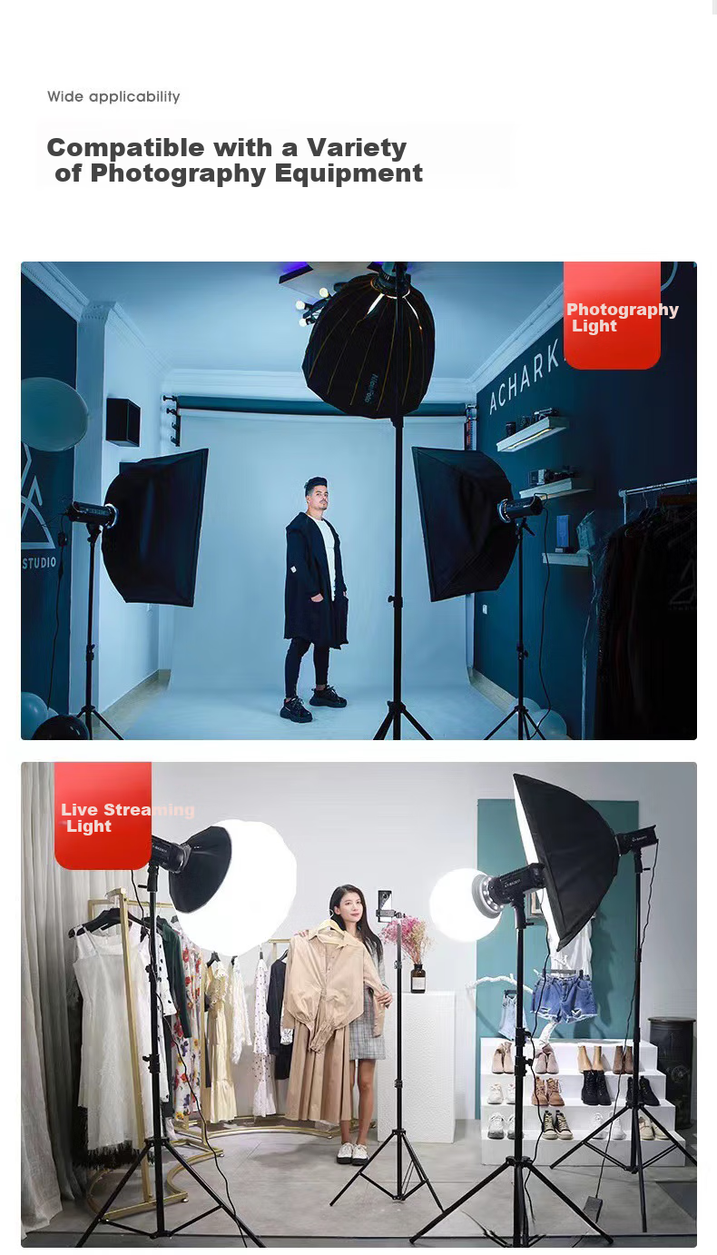 Good Weather Live Streaming Photography Fill Light Kit, Lighting for Shooting, Soft Light Box, Photography Studio Equipment, Outdoor Video LED Single Light 155W [Wireless Remote Control Version] 7