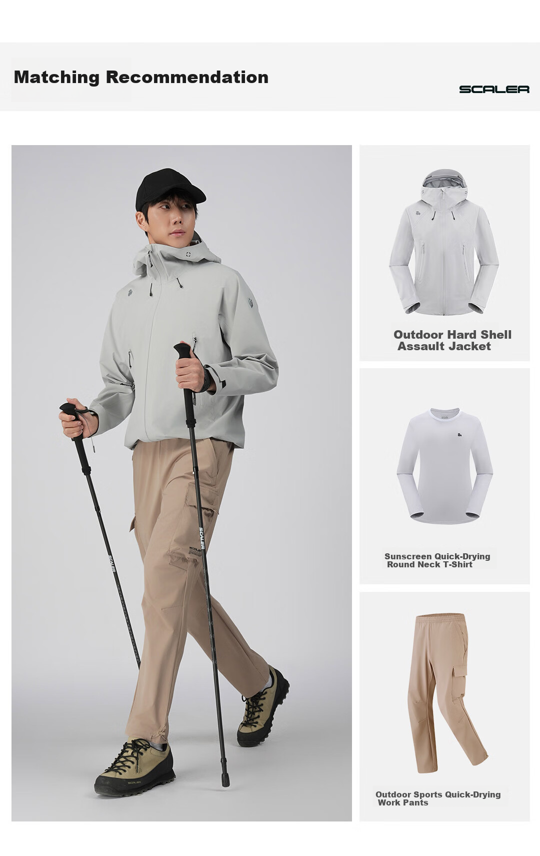 SCALER Quick-Dry T-Shirt Unisex Outdoor Sun Protection UPF50+ Running Crew Neck Long Sleeve Breathable Stretch Top F4216D17 20