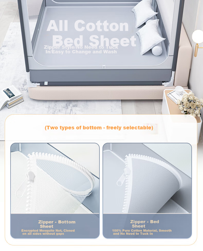 KORRESTAR Class A Household Full-Coverage Mattress-Style Anti-Fall Mosquito Net, Prevents Falling off Bed, Full Coverage Bottom, Thick Gray, 1.8 Meters [1 Bottom Screen] 21