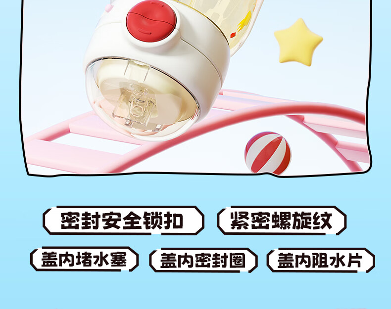 BABLOV Children's PPSU Straw Cup Student School Use Summer Portable High-Value Cup Kindergarten 15