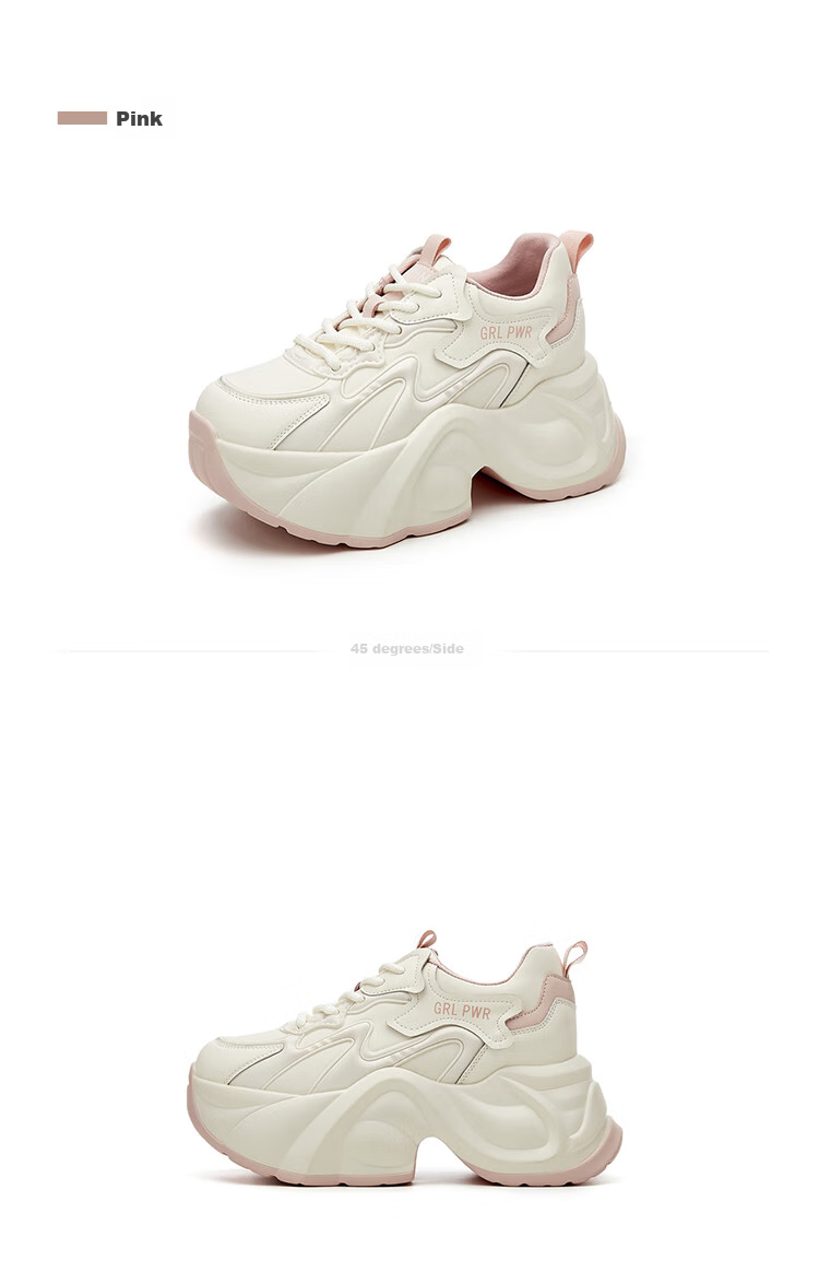 DAPHNE Women's Dad Shoes, Spring And Autumn 2025 New Style, Lightweight Casual Shoes, Thick-Soled Height-Increasing Sneakers for Women, Pink, Size 38 11
