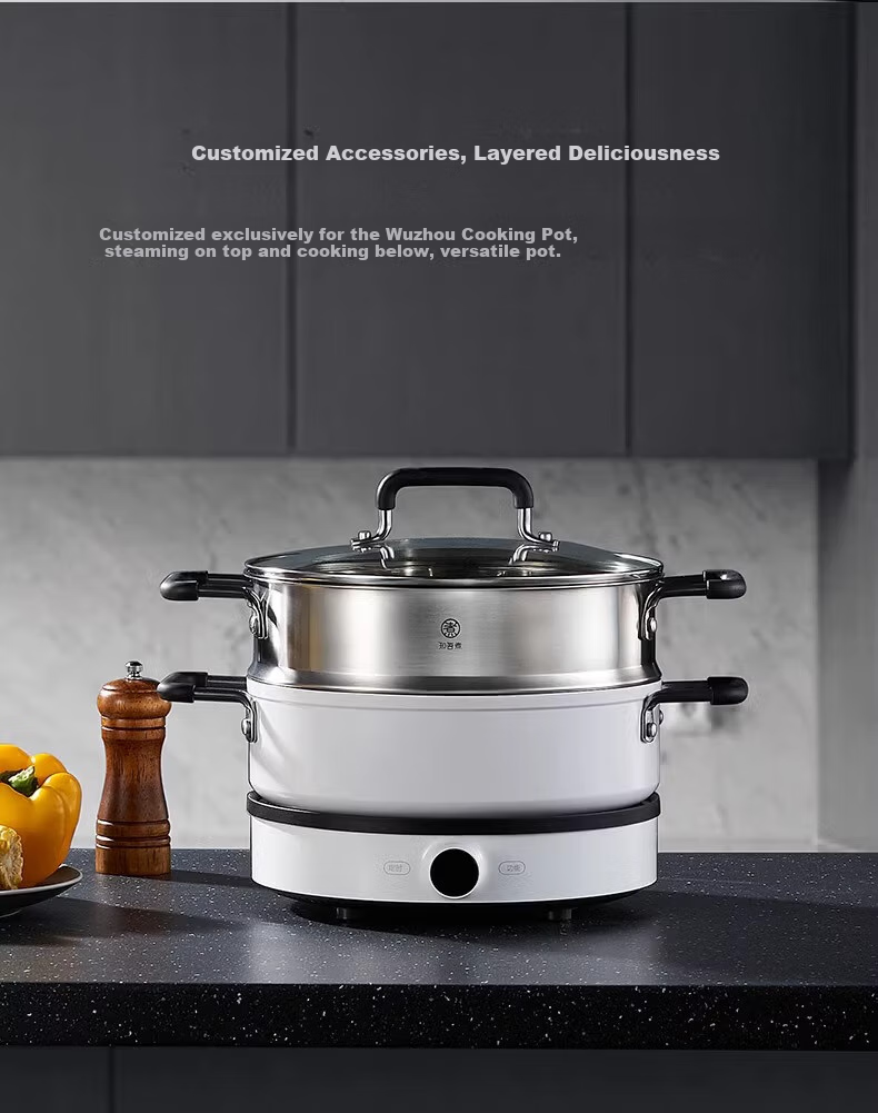 Zhiwu Non-Stick Soup Pot Compatible with Mijia, Stew and Soup Pot for Induction Cooker, Household Steamer Pot and Steaming Basket 11