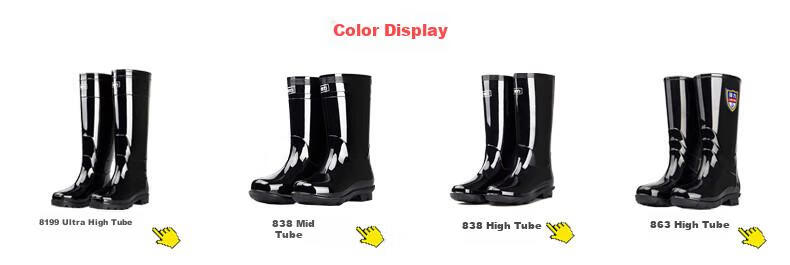 Warrior Men's Ultra-High Rain Boots Adult Waterproof Rubber Overshoes HXL199-B Ultra-High 41 5