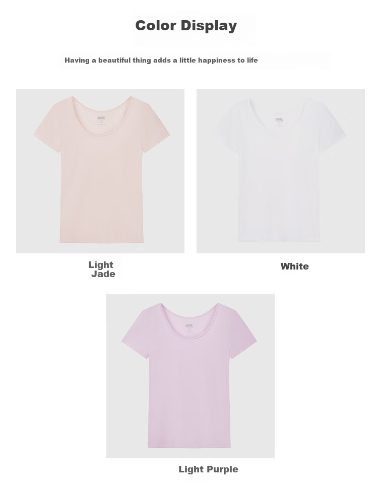 Yiershuang [60 Pieces 100% Pure Cotton] Women's Undershirt Short Sleeve Round Neck All-Cotton Soft Comfortable Base Shirt Pajama T-Shirt 10