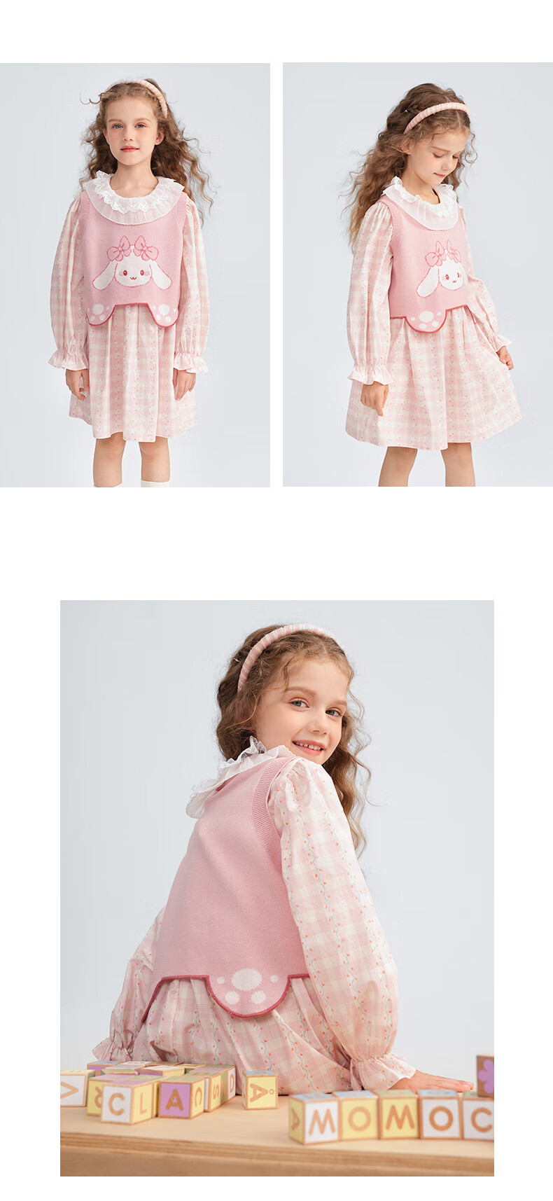 MOMOCO Girls' Autumn Sweet Printed Two-Piece Set, Size 140 9