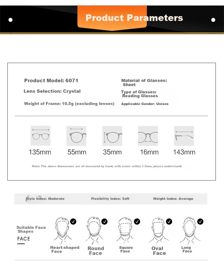 Bertha Natural Crystal Reading Glasses for Men And Women, High-Definition Premium Brand Authentic Middle-Aged And Elderly Donghai Crystal Stone Glasses 10