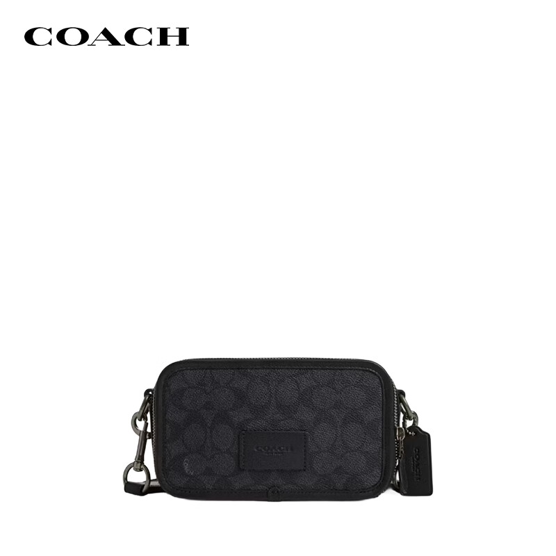 COACH [Brand Direct Supply] New Year Gift for Men, WYATT Small Shoulder Crossbody Camera Bag, Charcoal Black CW365