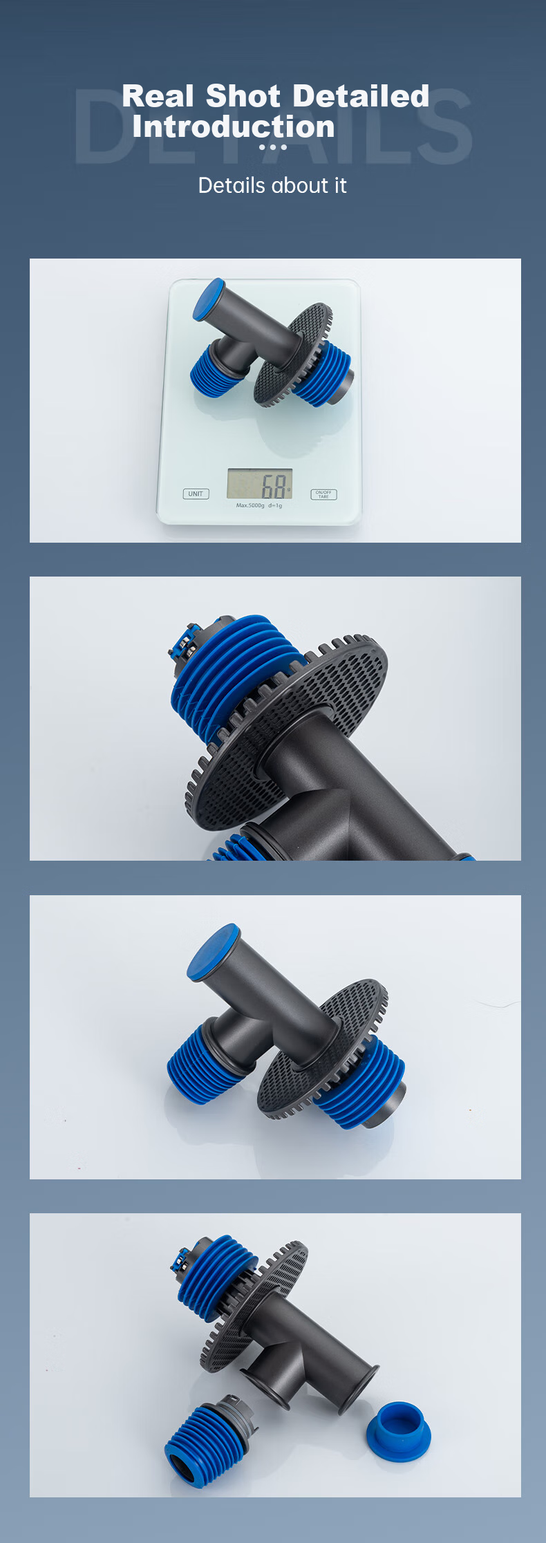 DU PONT Anti-Odor Plug, Washing Machine Drain Pipe Connector, Floor Drain Three-Way Connector, Washing Machine Three-Way Connector, Three-In PJ031 18