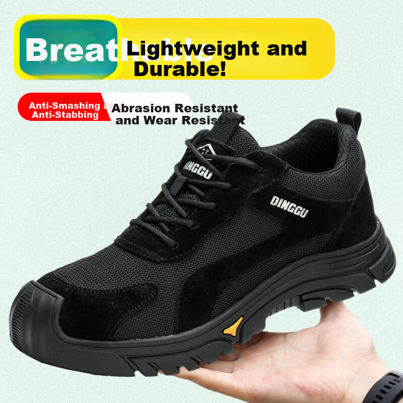 Dinggu Safety Shoes for Men, Anti-Smashing And Puncture-Resistant Steel Toe Work Boots for All Seasons N1113hei38