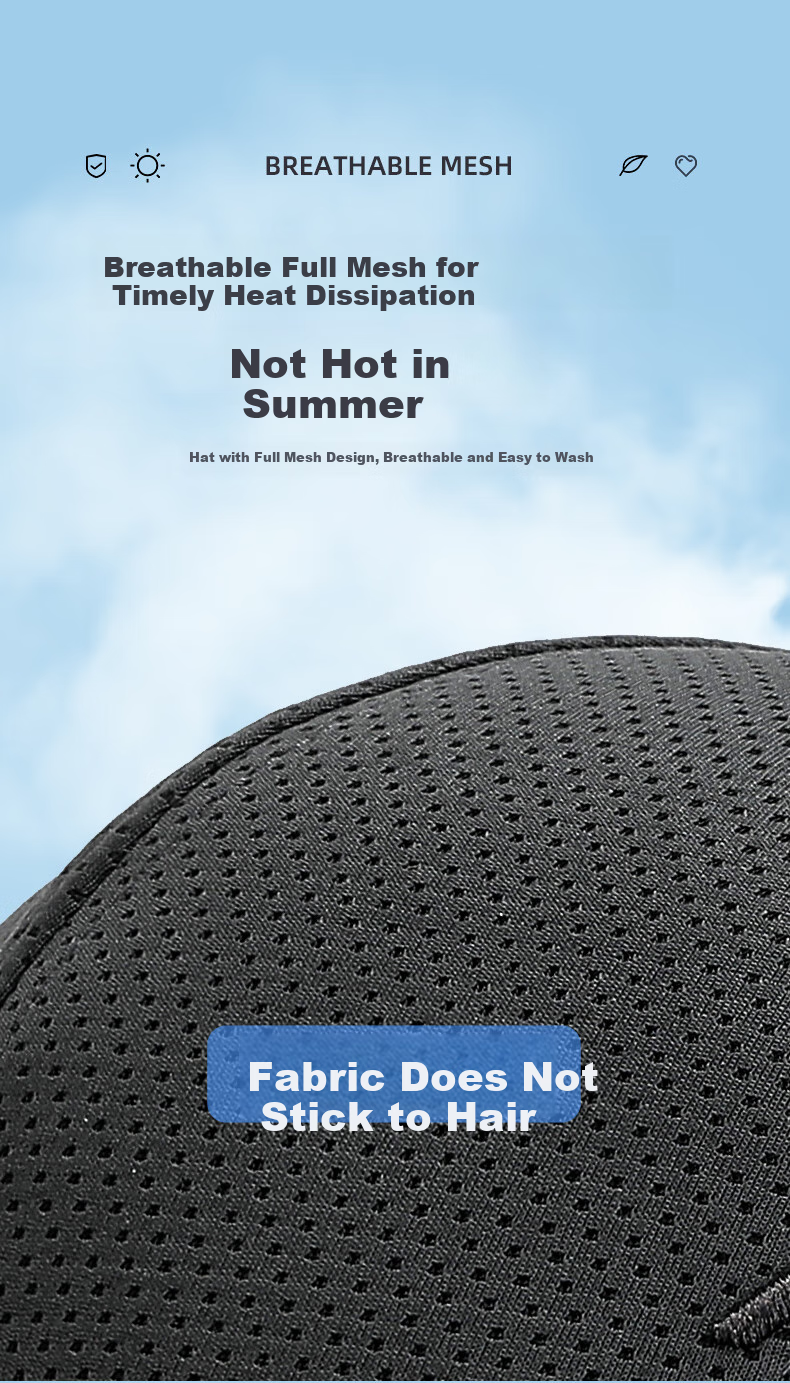 Romon Men's Summer Mesh Lightweight Baseball Cap Outdoor Extended Brim Sun Protection Breathable Sunshade Hat 4