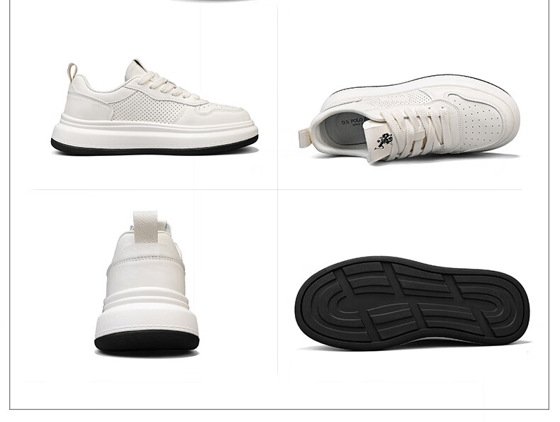 U.S. POLO ASSN. Men's Shoes, Spring And Summer New Style Breathable White Sneakers, Outdoor Casual Shoes for Men, Soft-Soled Lightweight Skateboard Shoes for Me 25