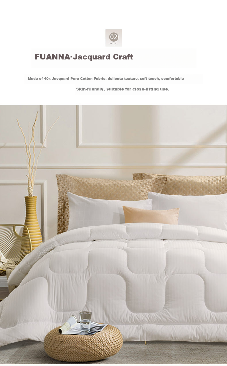 FUANNA 51% Xinjiang Cotton Fiber Quilt, Seven-Hole Antibacterial Winter Cotton Comforter, Double Bed Quilt Insert 6.5 Jin, 230*229cm 6