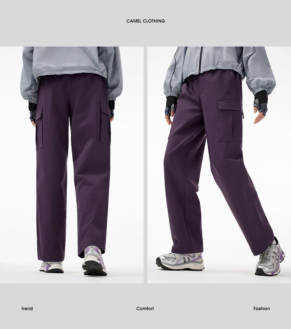 CAMEL [Wang Junkai Edition] Outdoor Casual Multi-Pocket Cargo Pants Hiking Mountaineering Windproof Durable Autumn Winter Trousers 12