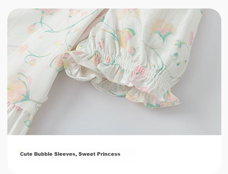 BALABALA Girls' Dress, Summer 2025, Big Girls' Hand-Painted Floral Dress [Same As In-Store], 202225111044 3