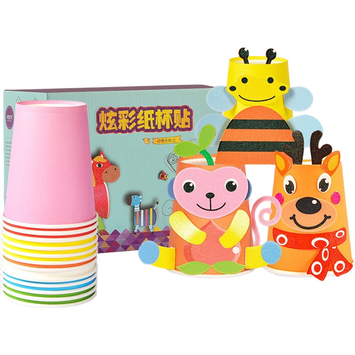 Детские наклейки JEPPE Handmade Sticker Cartoon Paper Cup Stickers, 3D развивающие игрушки, подарок для детского сада на Новый год