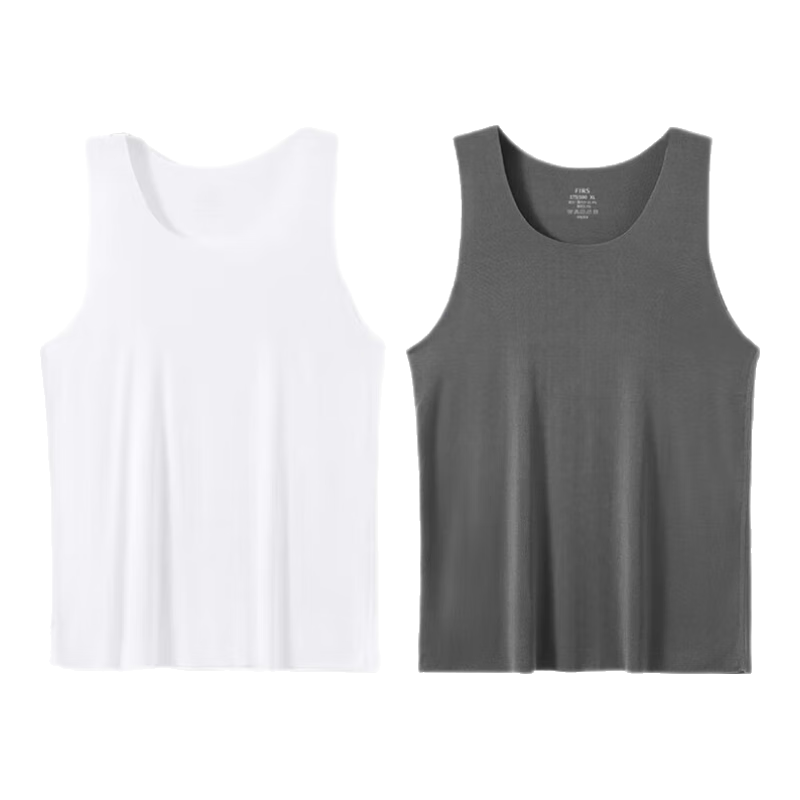 FIRS Men's Vest [80S Lenzing Modal] Round Neck High Elasticity Cooling Breathable Seamless Base Layer Tank Top Plus Size
