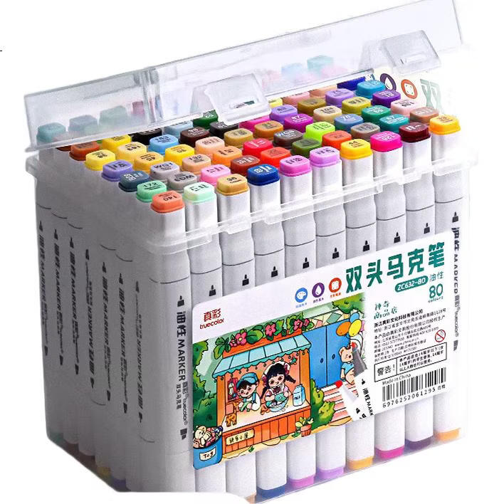Набор маркеров TRUECOLOR ZC632-80, 80 цветов, спиртовые, двухсторонние, для рисования и дизайна