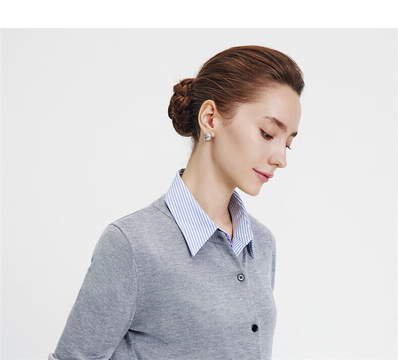 Navy Sail Italy Women's Soft Touch Crew Neck Knit Cardigan Classic Sweater Jacket 2334092061 Blue S 26