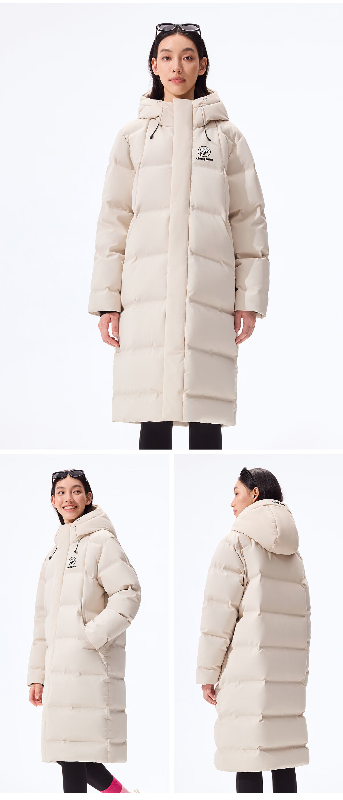 Panda Zhang Yuxi Outdoor Seamless Down Jacket Unisex Long Over-the-Knee Water-Repellent Warm Coat Autumn Winter New 27