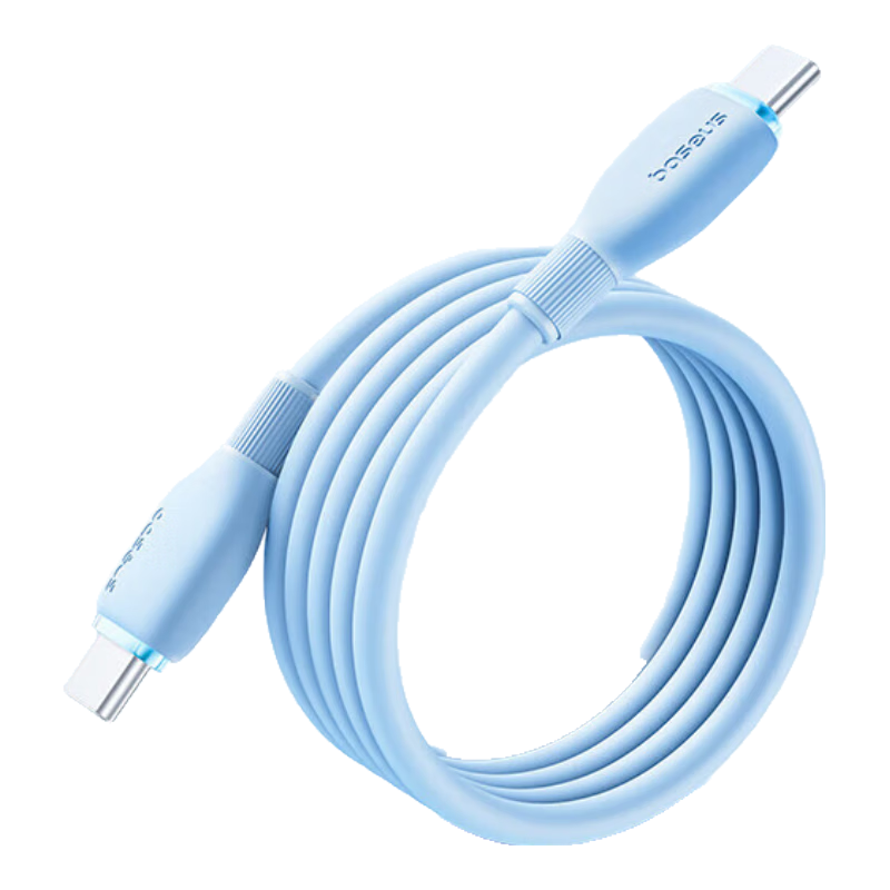 Baseus Dual-Head Type-C Charging Cable PD 100W Super Fast Charge Data Cable for Huawei Honor Xiaomi Apple iPhone 17/16/15 iPad Laptop Car Use 2m Blue