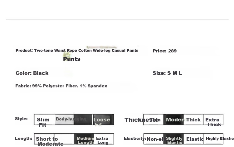 Dme [Cotton Velvet Wide-Leg Casual Pants], Autumn Mid-Rise Elastic Waist Trousers, Loose Women's Pants, Black, M 7