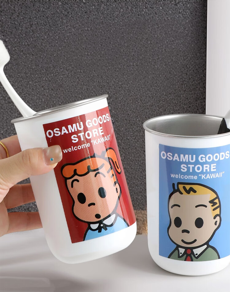 KATEI STORY Japanese 304 Stainless Steel Mouthwash Cup Toothbrush Cup for Children Couples Household Student Wash Cup 7